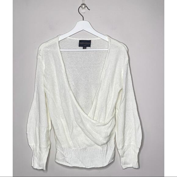 ABSOLUTELY CREATIVE WORLDWIDE | Cream Surplice Sweater | S - Picture 1 of 4